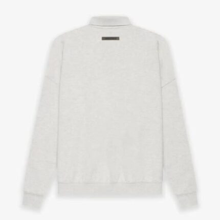 ESSENTIALS Long Sleeve Polo Sweatshirt Gray