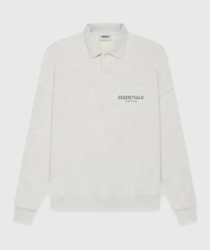 Fear of God Essentials Long Sleeve Polo Sweatshirt Gray