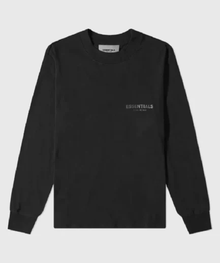 Fear of God Essentials Long Sleeve Polo Sweatshirt Black