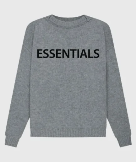 Essentials Overlapped Gray Sweatshirt