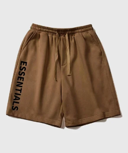 Fear of God Essentials Logo Shorts Brown